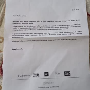 Columbia Sattığı Ürünün Arkasında Durmadı