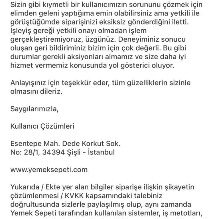 Yemeksepeti İnsanı Yalancı Durumuna Düşürüyor. Şikayetçiyim