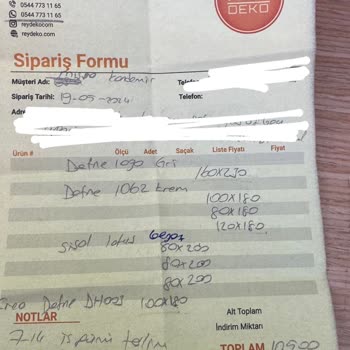 Reydeko Halı Reydeko Pendik Şube Pişmanlık