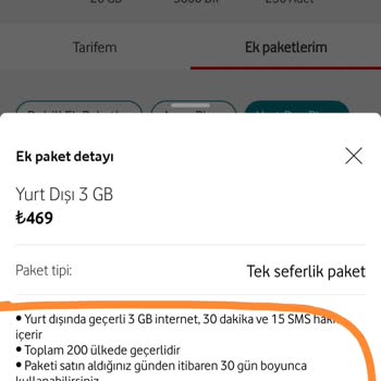 Vodafone Yurt Dışı Kullanım Sorunu!