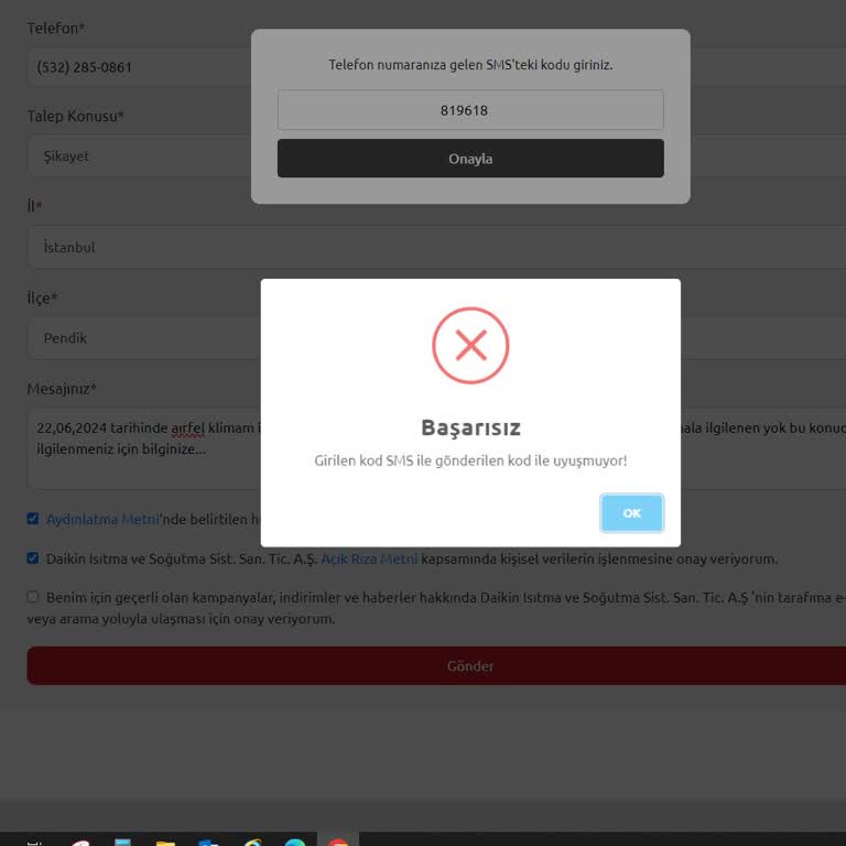 Airfel Servis İlgilenmeme Ürününe Sahip Çıkmama