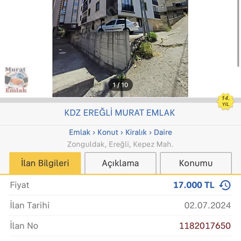 Sahibinden Kiralık Emlak İlanı Şikayeti