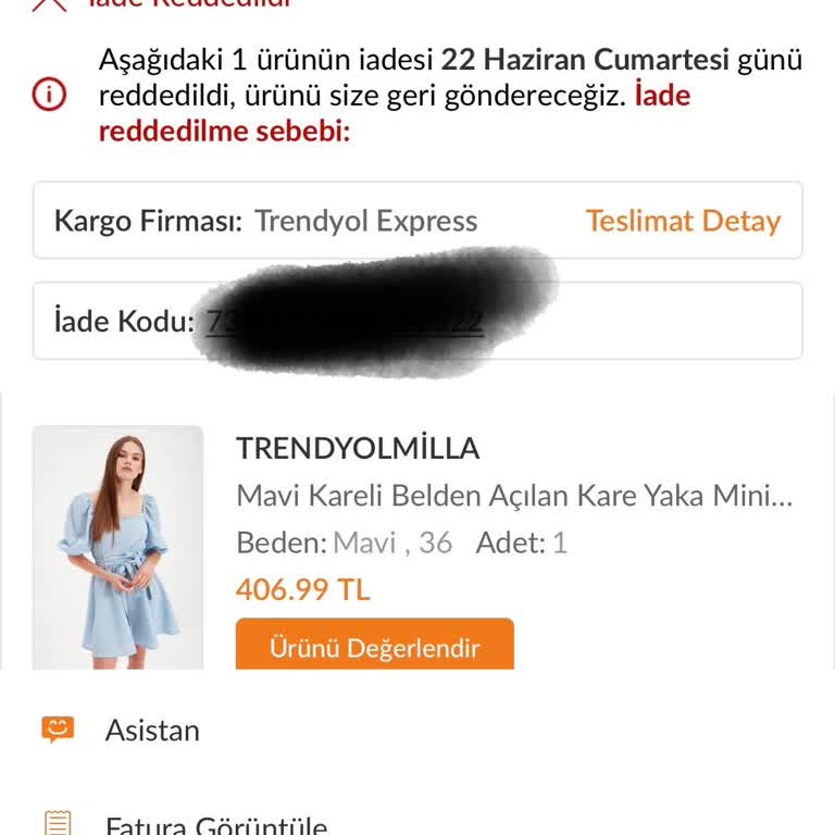 Trendyolmilla İademi Reddettiler Üründe Yok Parada