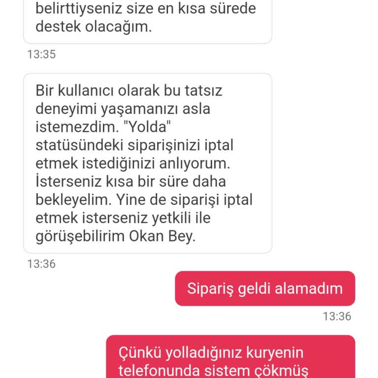 Yemeksepeti Sipariş Teslim Edemiyor
