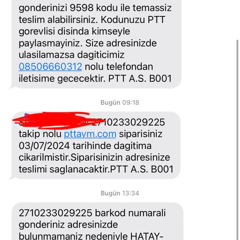 PTT Kargo PTT Evdeyken Evde Yok Mesajı Atıyor
