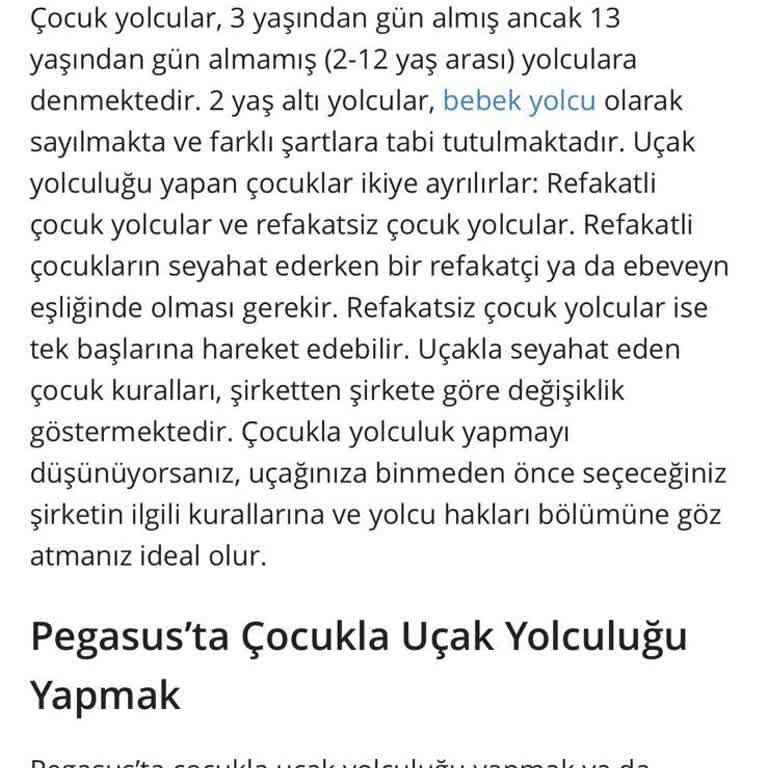 Pegasus Haksız Refakatçi Hizmeti Ücretinin İadesi Talebi (PNR: 2869RL)