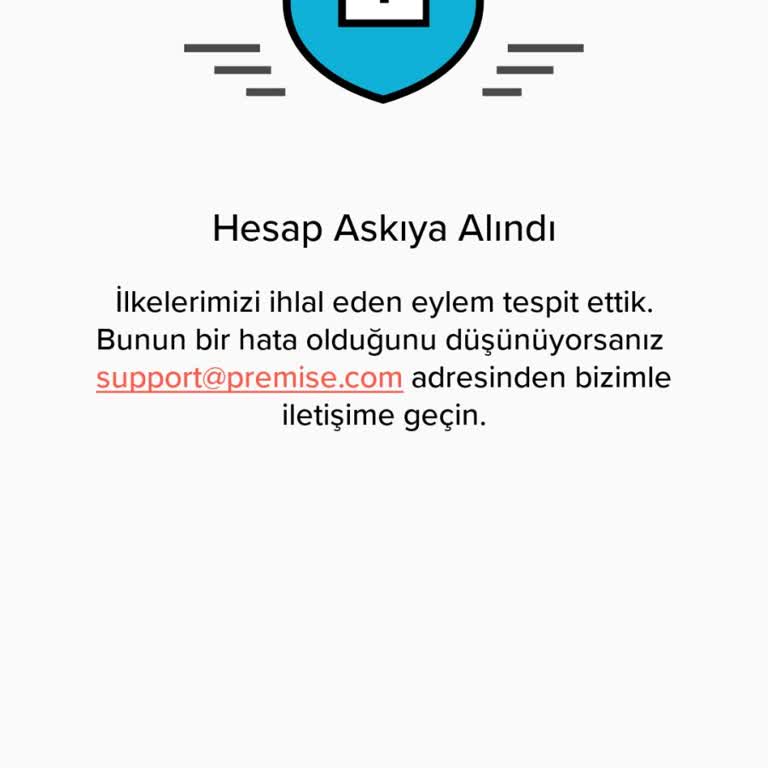 Premise Anket Uygulaması Hesabımı Askıya Almış