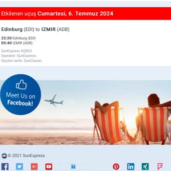 Sunexpress Edinburgh-İzmir Uçuşa İki Gün Kala İptal Edildi