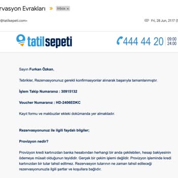 Tatil Sepeti Balayı Oteline Alınmadık