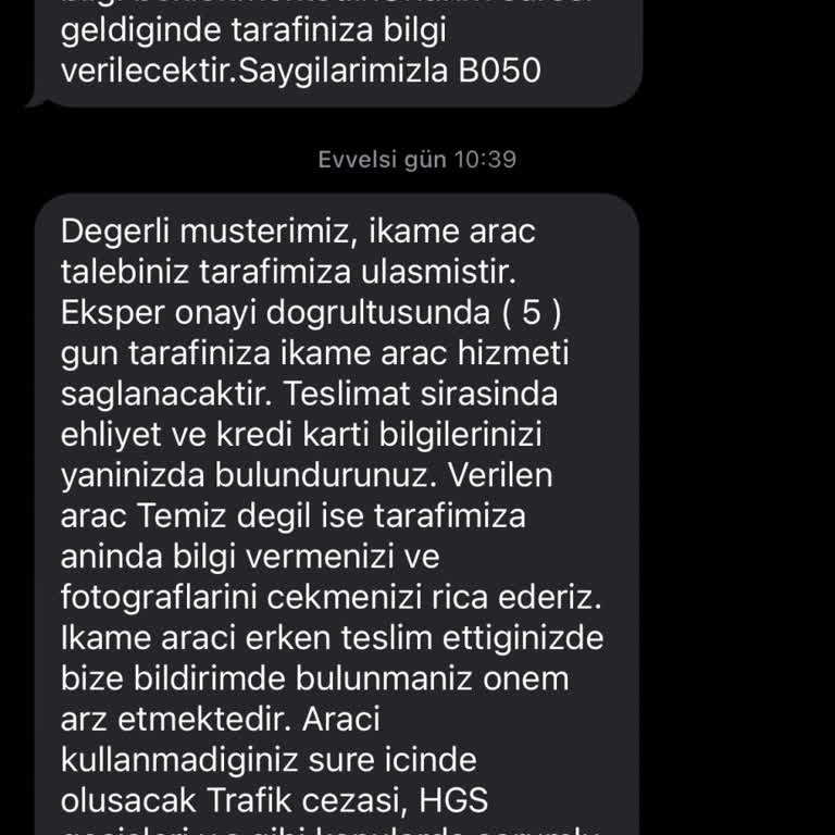 Türk Nippon İkame Araç Veremiyor