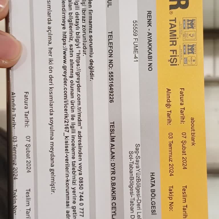 Greyder Ayakkabı Değişim İsteği