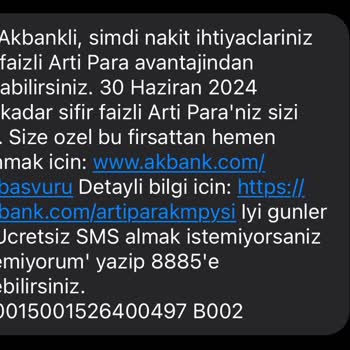 Akbank Faizsiz Diye Kampanya Mesajı Gönderip Faiz Uyguluyor.