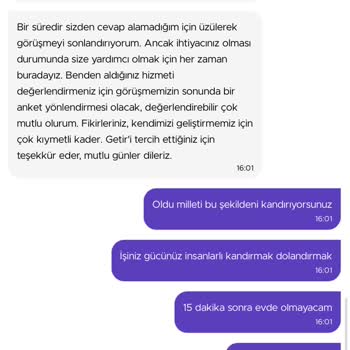 Getir İadem Yapılmadı Mağdur Edildim