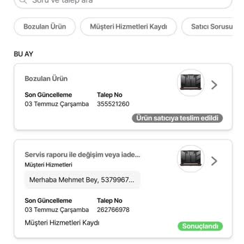 Hepsiburada Arızalı Laptop Değişimi Süreçleri Hk.