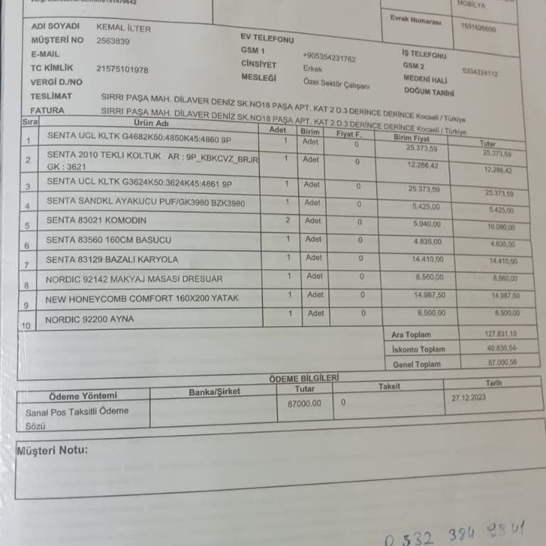 Kelebek Mobilya Teslimat Ve Yanlış Ürün Mağduriyeti