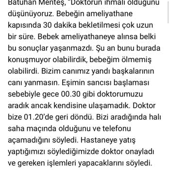 Akademi Hastanesi (Kocaeli) Doğumda İhmalkarlık Ve Sorumluluk Eksikliği