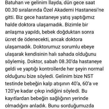 Akademi Hastanesi (Kocaeli) Doğumda İhmalkarlık Ve Sorumluluk Eksikliği