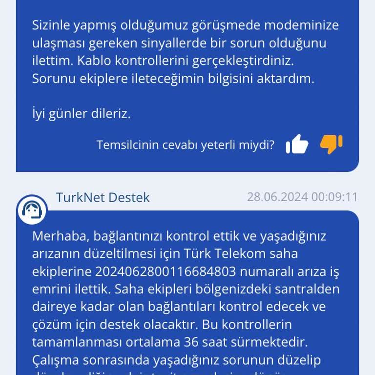 TurkNet Bir Haftadır İnternetim Gelmedi