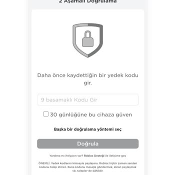 Roblox 9 Hanelik Yedek Kodum Olmadığı İçin Hesabıma Giremiyorum!