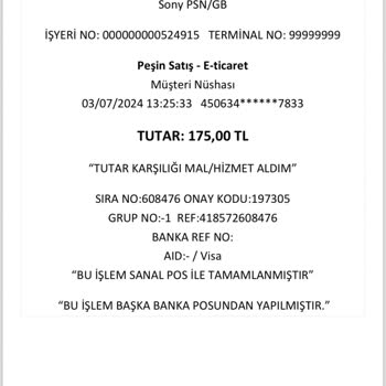 PlayStation Kartımdan Defalarca Para Çekti.