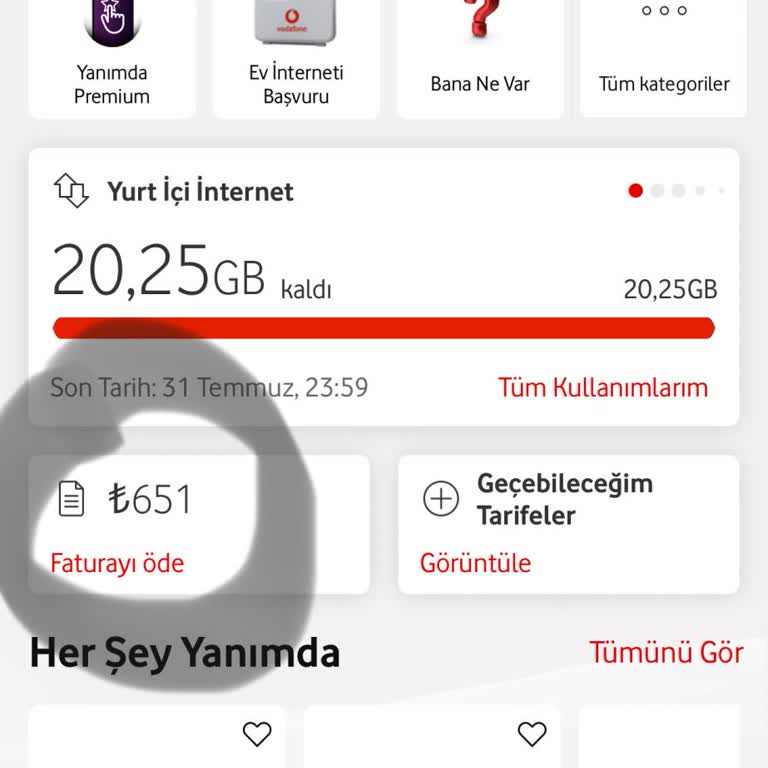 Vodafone Faturamın Düzeltilmesini İstiyorum