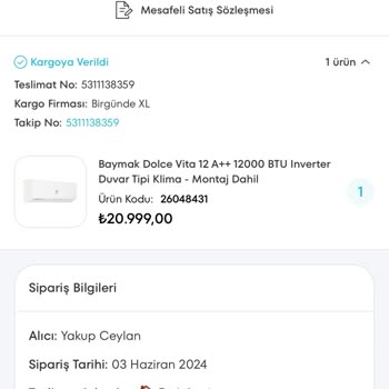 A101 Bir Ay Önce Aldığım Klima Teslim Edilmiyor