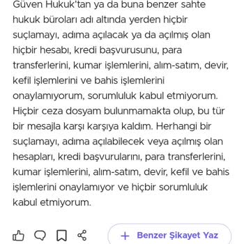 T.SUNBUL HUKUK (SMS) T. Sunbul Şikayet Cim