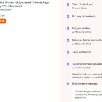 Onarılmasını İstediğim Ürünüm İçin Red Hepsiburada/Xiaomi