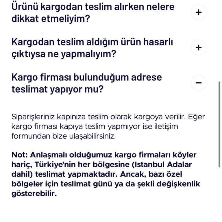 Kolay Gelsin Kargo Firması İstanbul'un İlçesine Teslimat Yapmıyor.