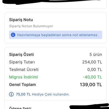 Migros Eksik Ürün Bulunması