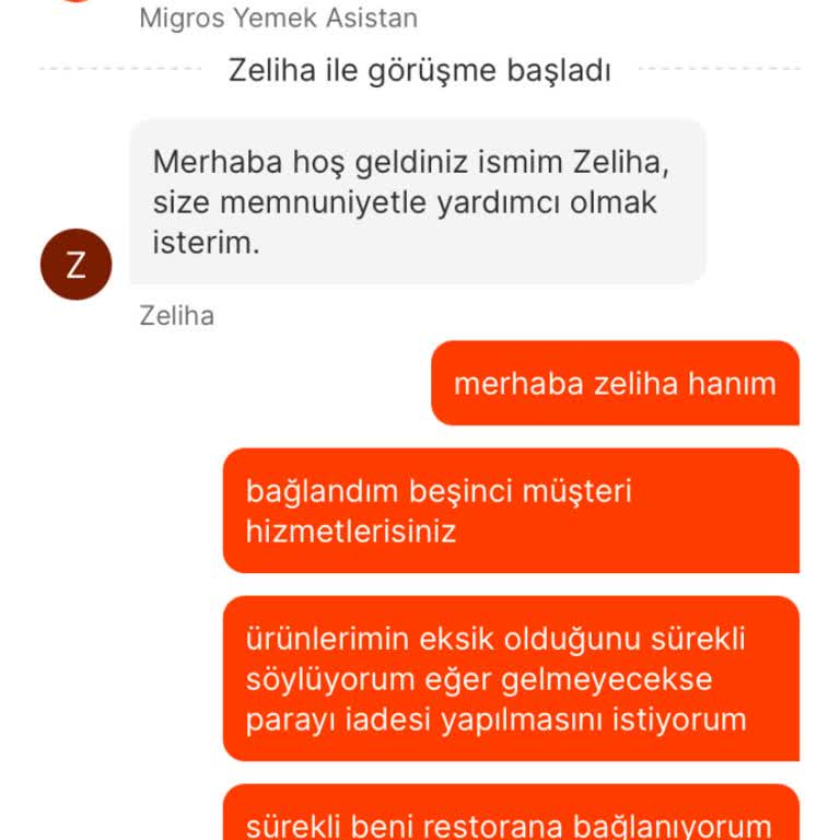 Migros Yemek Mağduru Müşteri Hizmetleri Kötülüğü