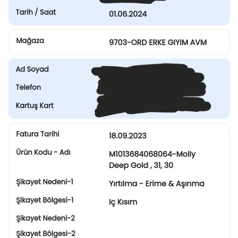 Mavi Ordu Novada'daki Mavi Mağazasının Garantiyi Bir Buçuk Ay Bekletmesi
