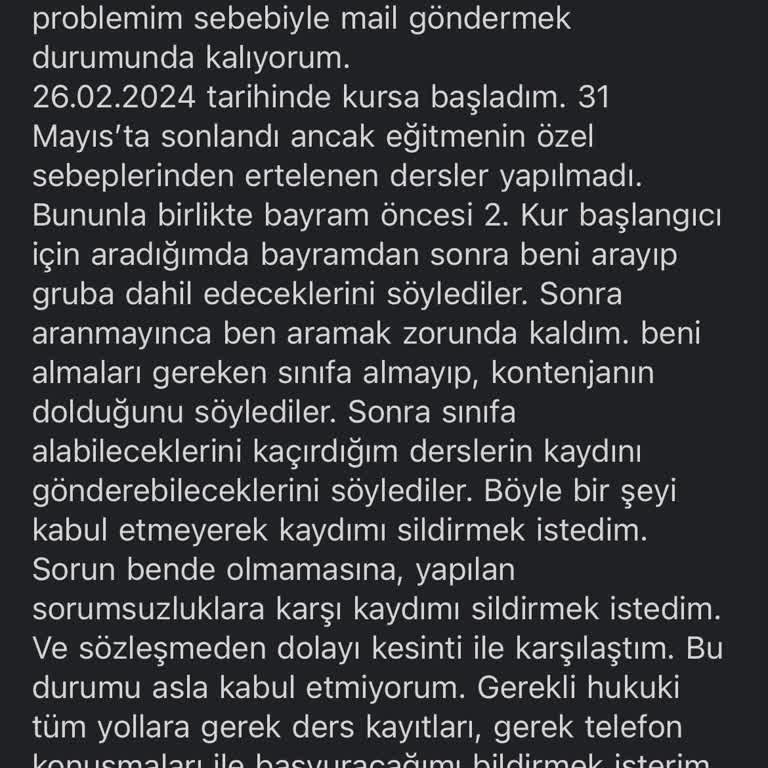 Just English Ödeme Kesintisi Şikayeti Hakkında