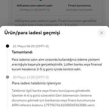 Garanti BBVA Aliexpress İadesi Banka Hesabıma Geçmedi.