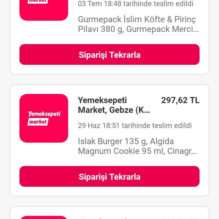 Yemeksepeti Market Gebze Pişmanlığı / Buz Gibi Yemek Servisi