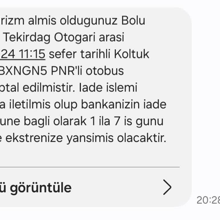 Metro Turizm Para İadesi Yapmadı