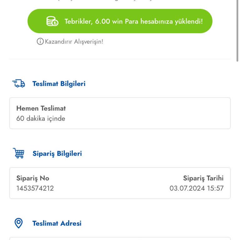 Cepte Şok Market Teslimat Sorunu