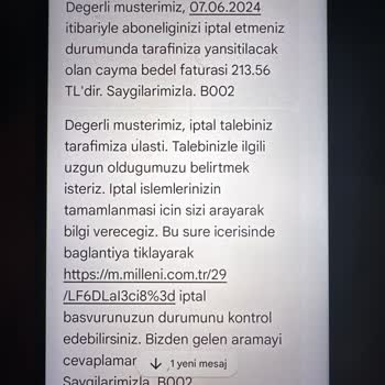 Millenicom Cayma Bedeli Ve Modem Ücreti Büyük Pişmanlık