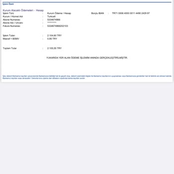 Turkcell ŞİRKETİ’NE Ödenmiş Olan Borcun Yeniden Tahsili