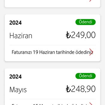 Vodafone Fatura Tutar Artışı