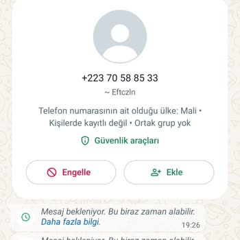 WhatsApp +223 Kodlu Numaradan Gelen Mesaj