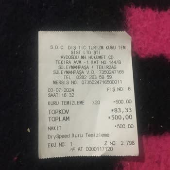 Tekira Alışveriş Merkezi Kuru Temizleme Şikayeti