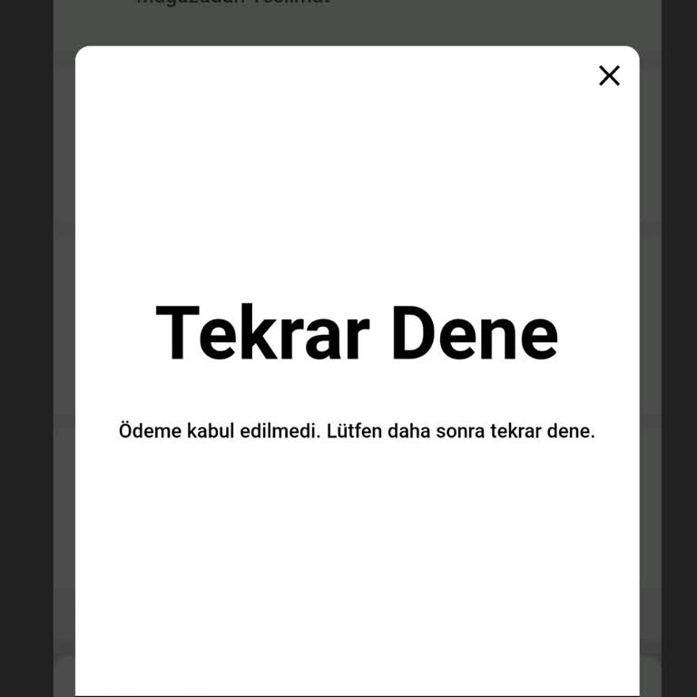Sephora App'den Alışveriş Yaptığımda Hata Mesajı Veriyor