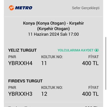 Obilet Metro Turizm Bilet İademin Yapılmasını İstiyorum