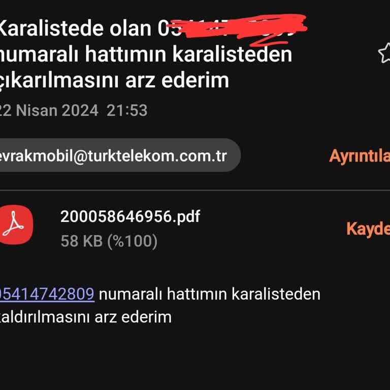 Türk Telekom Kara Listede Olan Numaram