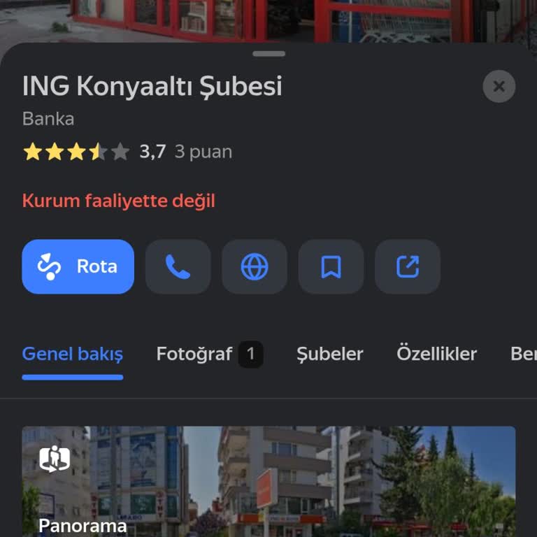 ING Bank Çalışmayan Uygulaması Ve Konyaaltı'nda Olmayan Şubesi