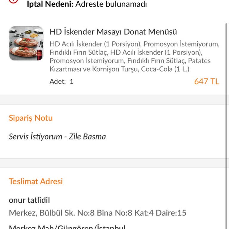 Trendyol Yemek Pişmanlık Hakkınıza Giriyorlar Paranızı Da Vermiyorlar