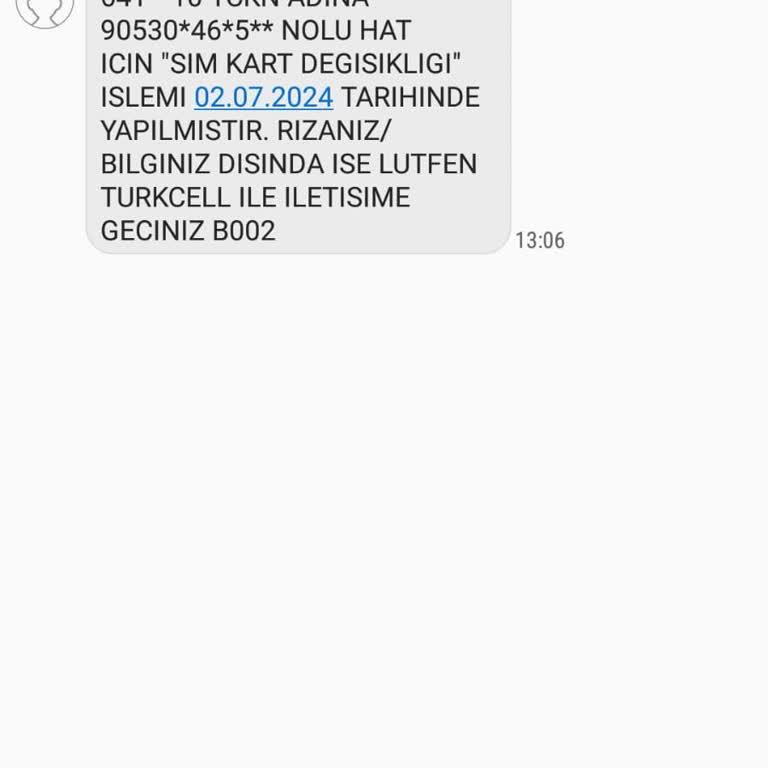 Turkcell Şüpheli Mesaj! Benim T. C. No İle Farklı Numara İçin SMS