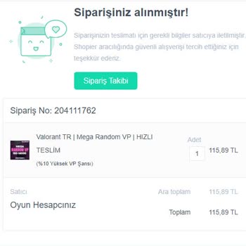 Shopier'den Alınan Valorant Parası Teslim Edilmedi