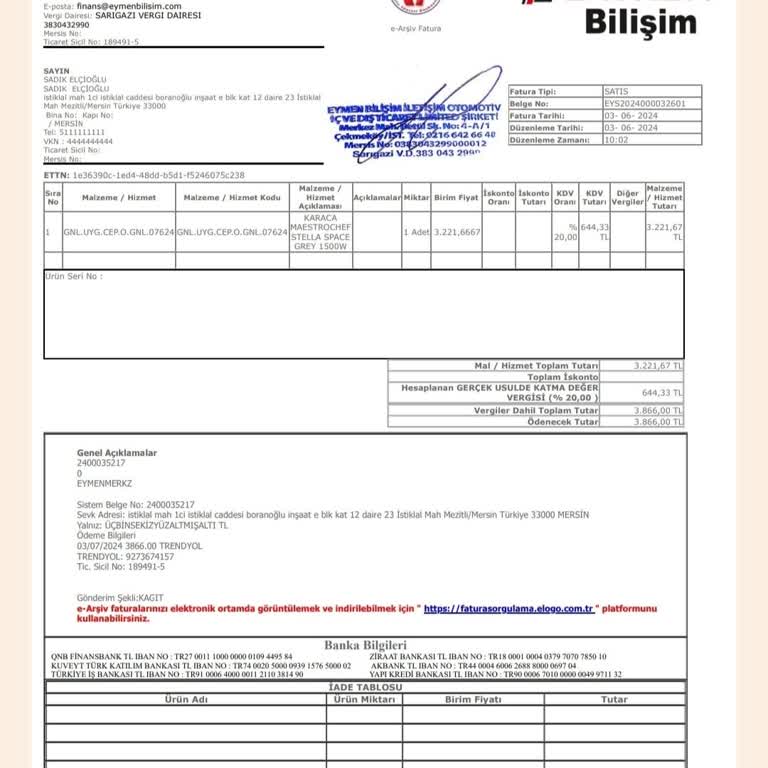 Karaca Züccaciye Servise Ürün Gönderim